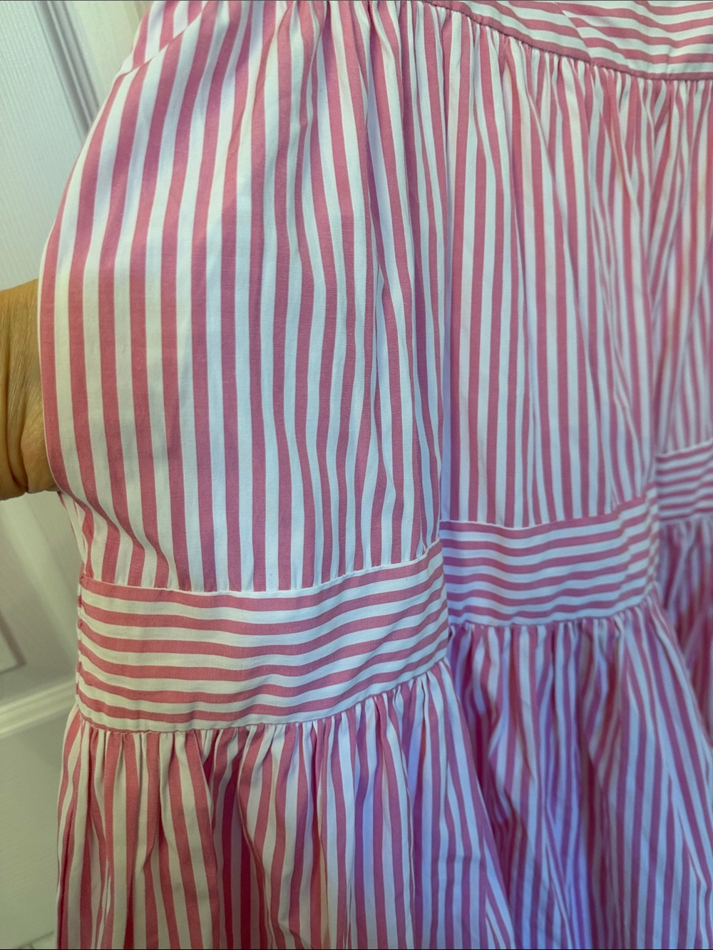 Gretchen Scott Hope Pink & White Striped Sleeveless Ruffle-Neck Dress - Picture 8 of 9